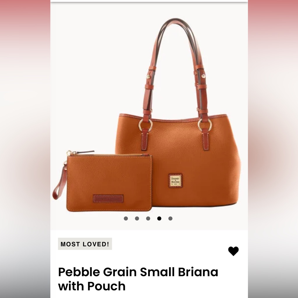 Dooney & Bourke Beautiful Pebble Grain Small Brianna With Pouch